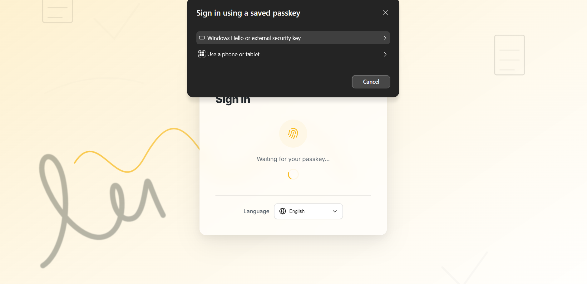 vScrawl Signin